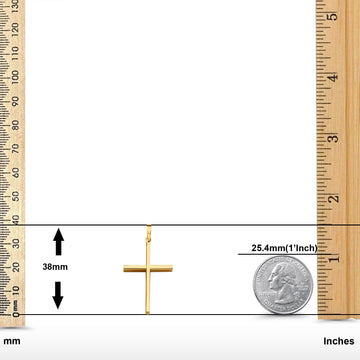 14K Real Yellow Gold Cross Religious Charm Pendant 1.1 grams